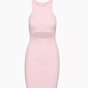 Aritzia Cut out Knit Tank Mini Dress Baby Pink